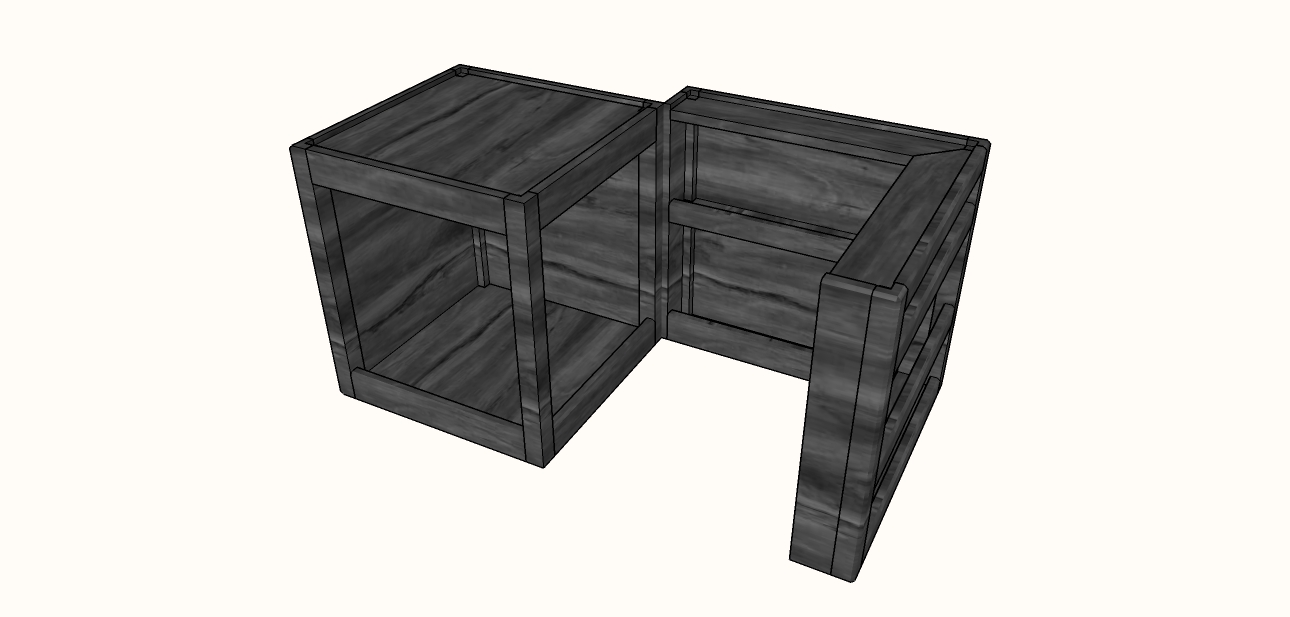 Cube Bar en pin massif table basse - Mesa de sala em pinho maciço