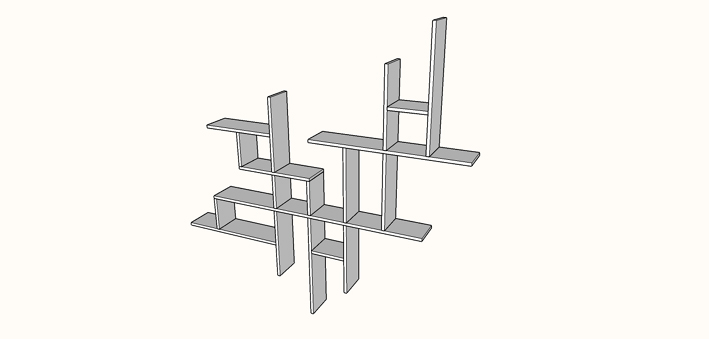 Mobilier Etagère Zig Zag - Mobiliário Prateleira Zig Zag