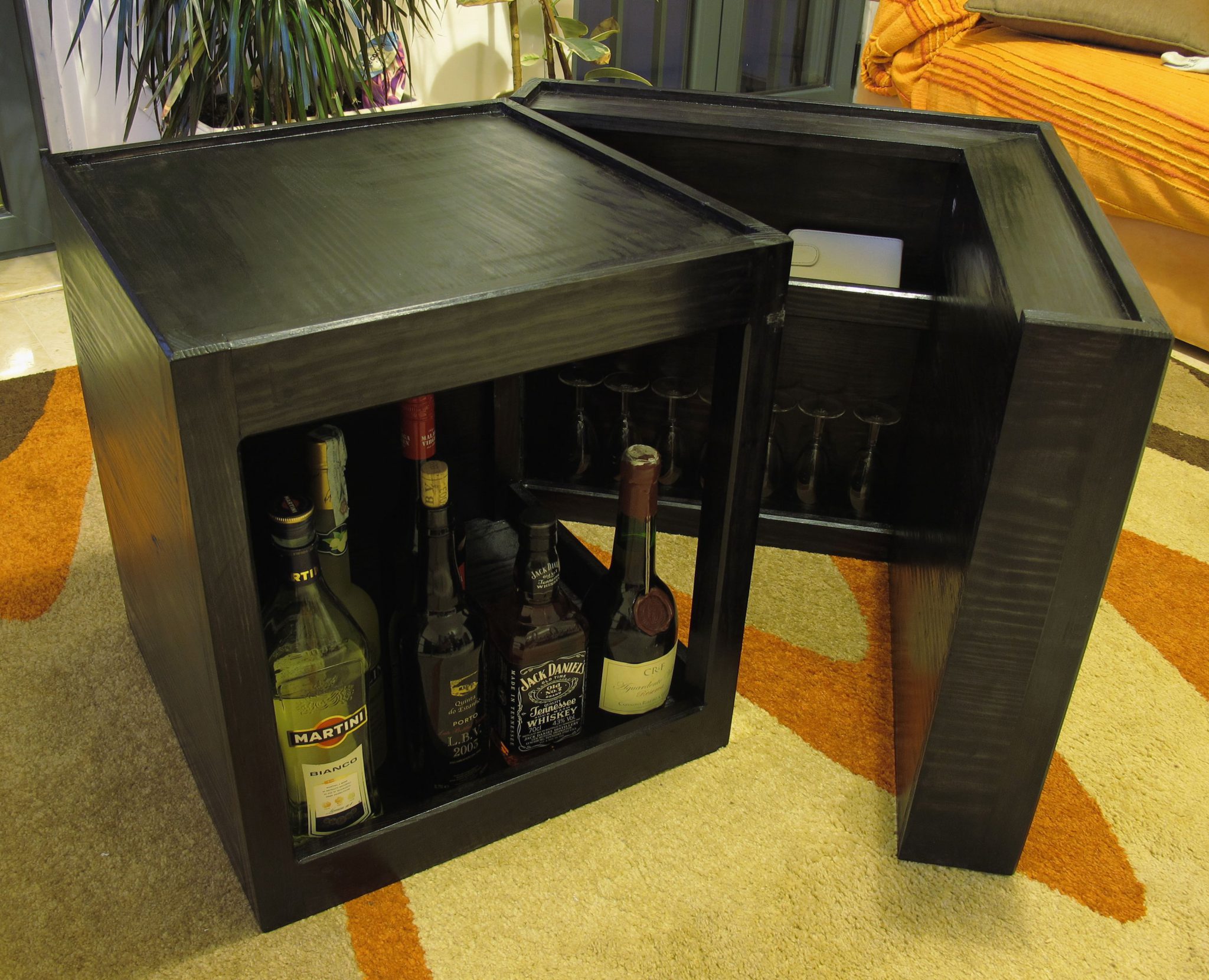 Cube Bar en pin massif table basse - Mesa de sala em pinho maciço