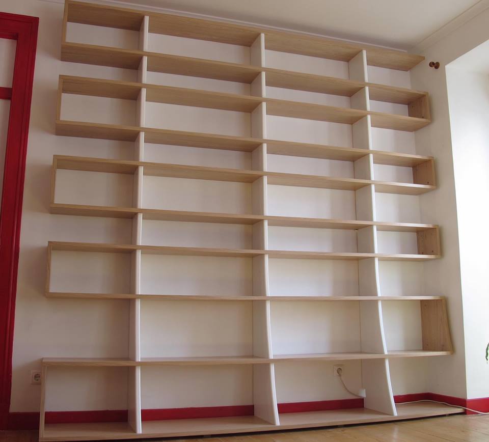 Estante de sala em carvalho - Bibliothèque de salon en chaîne massif