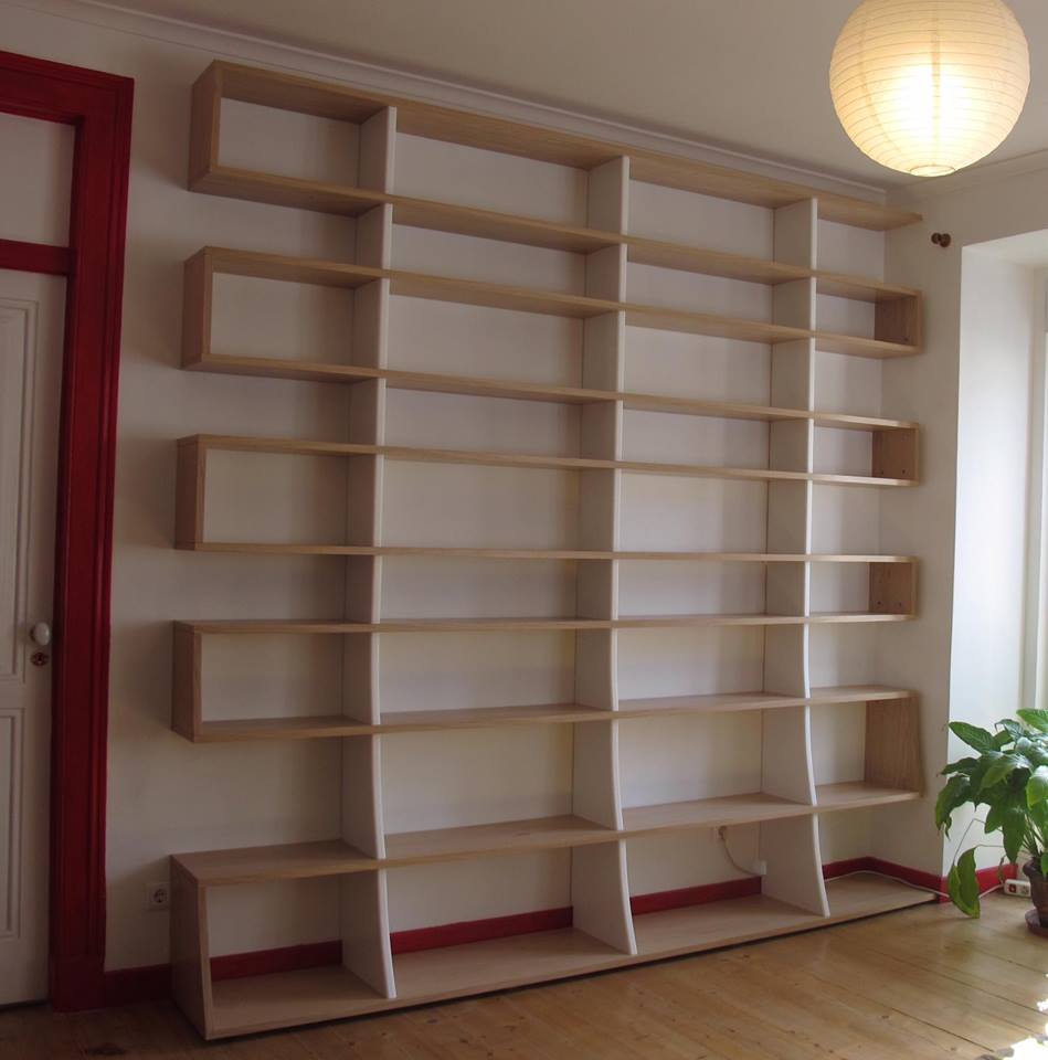 Estante de sala em carvalho - Bibliothèque de salon en chaîne massif