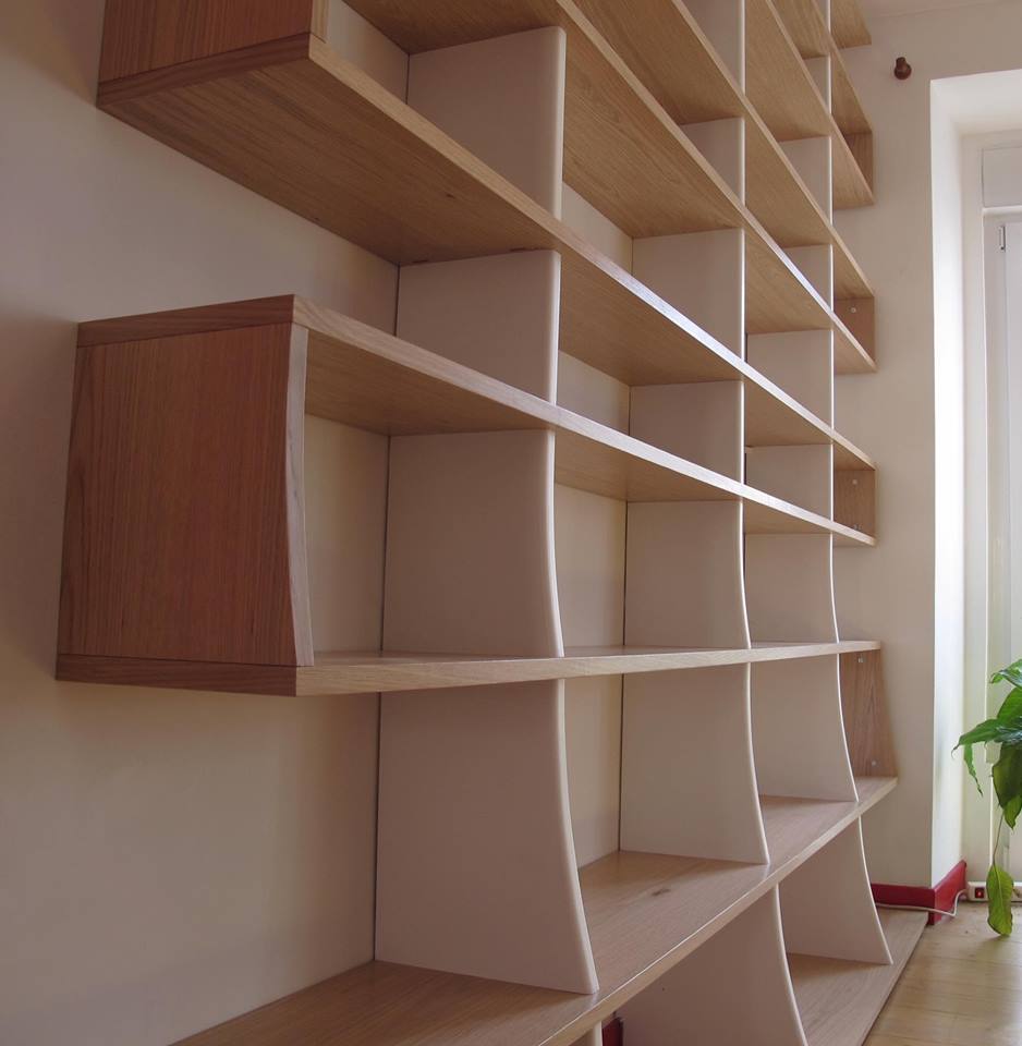 Estante de sala em carvalho - Bibliothèque de salon en chaîne massif