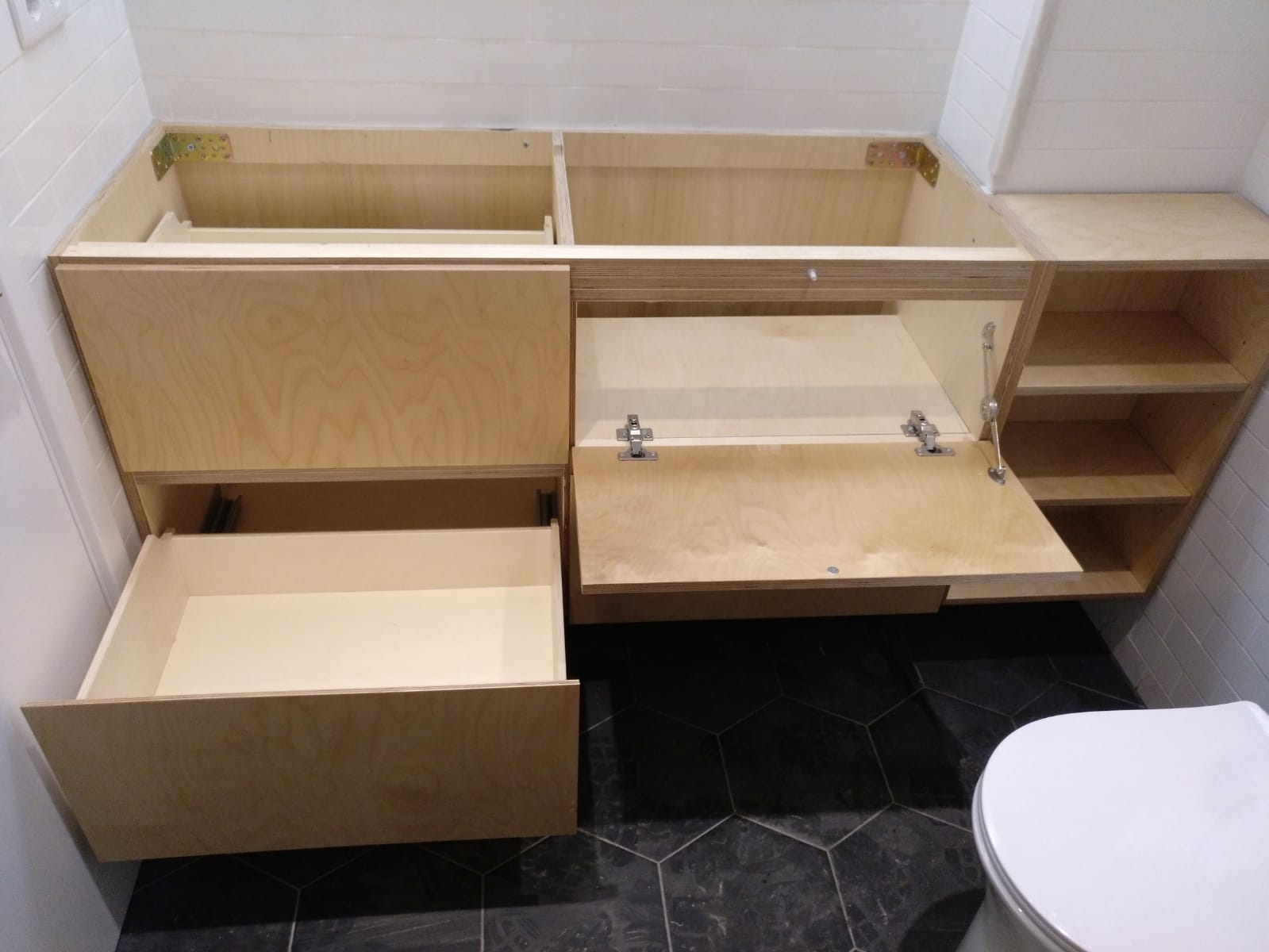 Móvel bétula para lavatório de casa de banho - Meuble sous-vasque, meuble lavabo en bouleau pour salle de bain